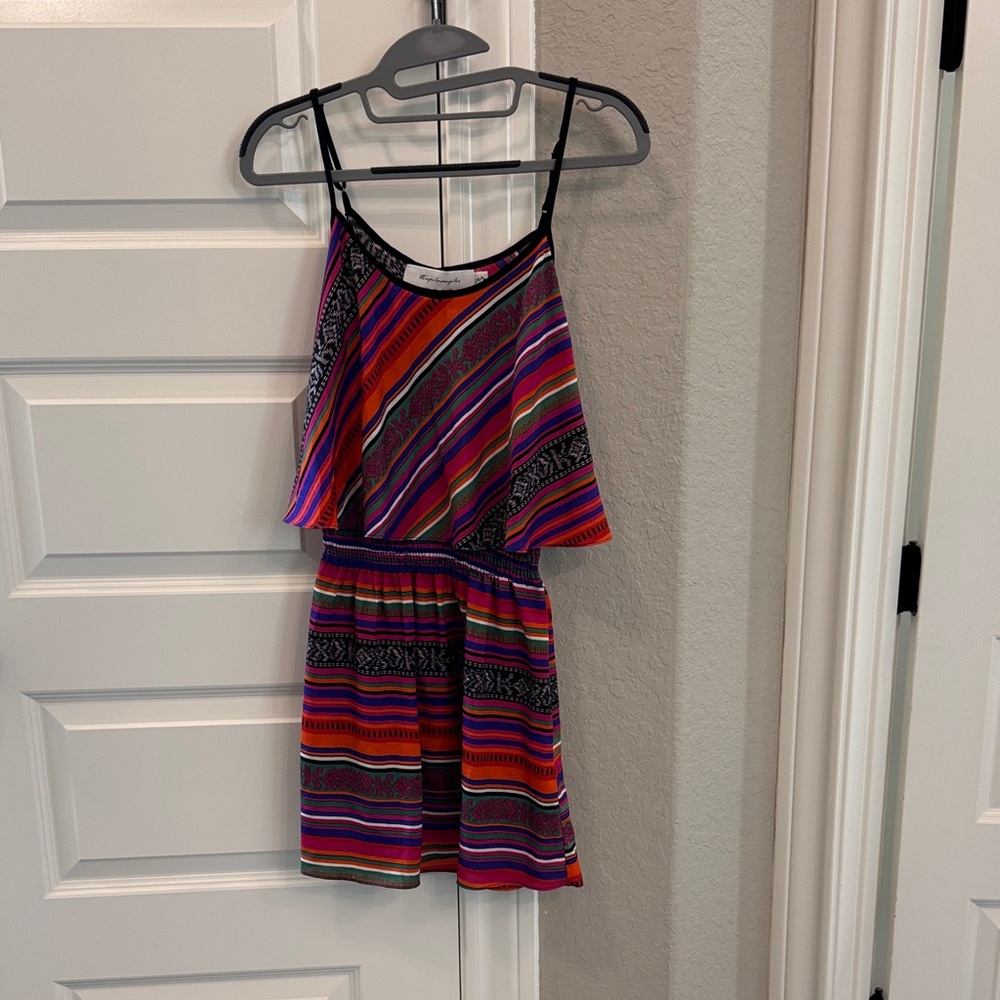 Women’s Striped Layered Summer Dress - Multicolor